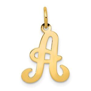 14k Yellow Gold, Sophia Collection, Small Script Initial A Pendant